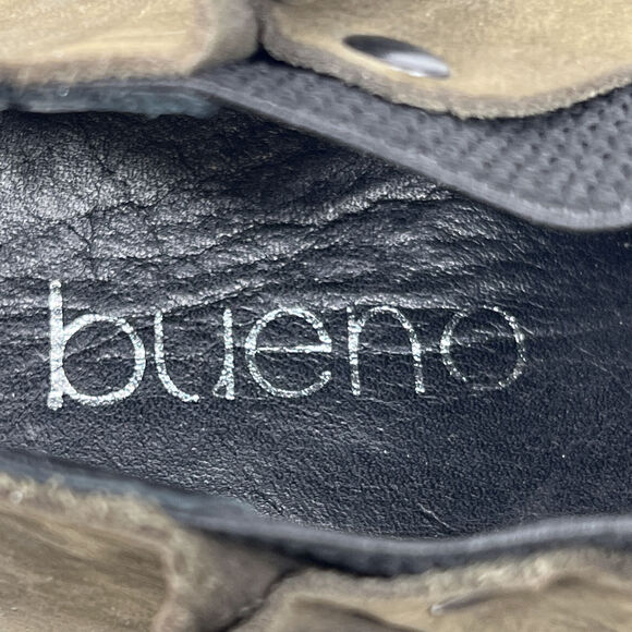 Bueno Pull On Leather Bootie Women's SZ 9.5 40 Olive Boho Elastic Panel Comfort - Picture 9 of 9